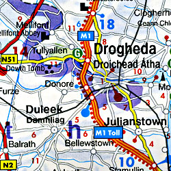 Ireland Road and Shaded Relief Tourist Map.