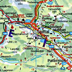 Italy, Northern Road and Shaded Relief Tourist Map.