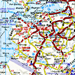 Kenya, Tanzania and Uganda ("East Africa") Road and Shaded Relief Tourist Map.