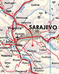 Macedonia and Serbia, Road and Shaded Relief Tourist Map.