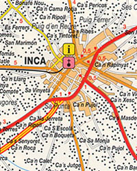 Mallorca Road and Shaded Relief Tourist Map, Balearic Isles, Spain.