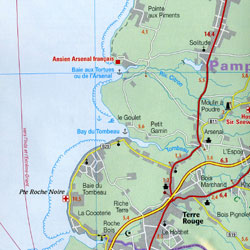 Mauritius and Reunion Islands, Road and Tourist Map, Indian Ocean.