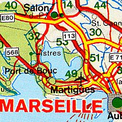 Mediterranean Road and Shaded Relief Tourist Map.