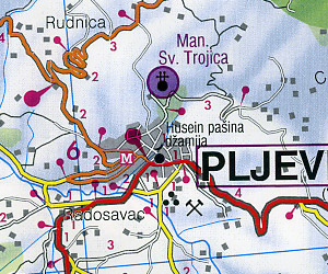 Montenegro Road and Shaded Relief Tourist Map.