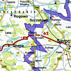 Poland Road and Shaded Relief Tourist Map.