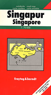 Singapore Island, Road and Tourist Map.