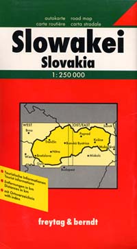 Slovakia Road and Shaded Relief Tourist Map.