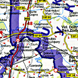 Slovak Republic, Road and Shaded Relief Tourist Map.