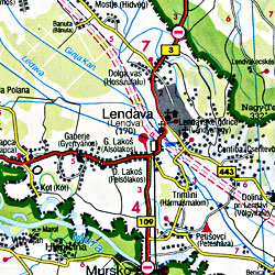 Slovenia Road and Shaded Relief Tourist Map.