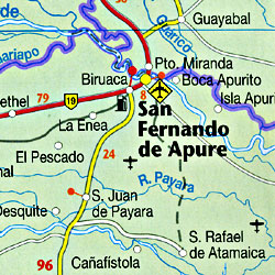 Venezuela Road and Shaded Relief Tourist Map.