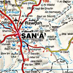 Yemen, Road and Tourist Map.