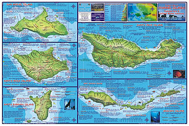 Channel Islands National Park, Road and Recreation Map, California, America.