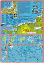 Guam Road and Road and Recreation Map, America.