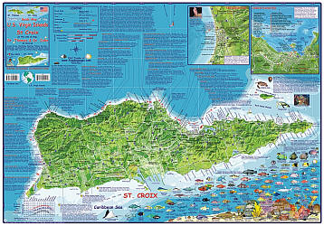 Virgin Islands, US Guide Road and Recreation Map, America.