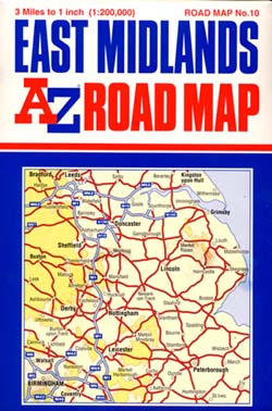 East Midlands Road and Tourist Map.