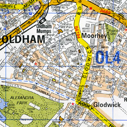 Manchester "Premier" Map, England, United Kingdom.