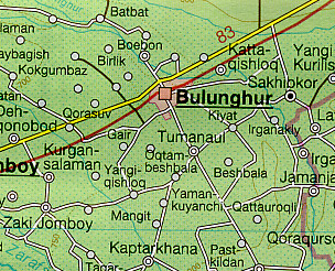 Tajikistan Northern Road and Tourist Map.