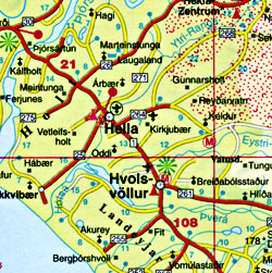 Iceland Road and Tourist Map.