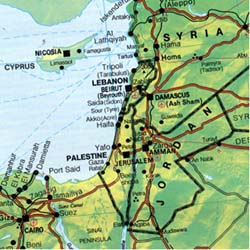 Middle East and North Africa Travel Reference Map.