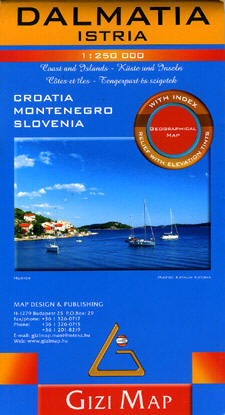 Dalmatia Istria Road and Physical Tourist Map.