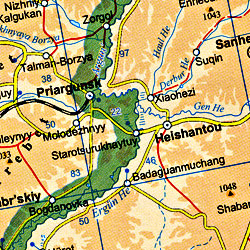 Mongolia Road and Physical Tourist Map.