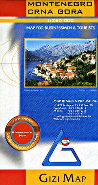 Montenegro Road and Physical Tourist Map.