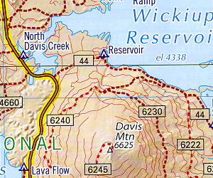 Oregon Central Road and Recreation Map, America.