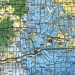 Kansas Geologic Road and Highway Map, America.