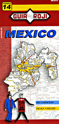 Mexico State, Road and Tourist Map, Mexico.