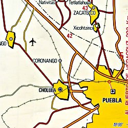 Mexico State, Road and Tourist Map, Mexico.