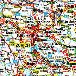 Germany Road and Shaded Relief Tourist Map.