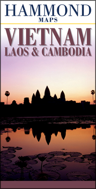 Vietnam, Laos, and Cambodia, Road and Tourist Map.