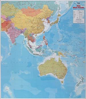 Asia and Western Pacific WALL Map.