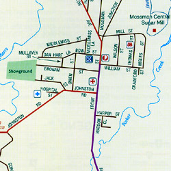 Atherton Tableland, Regional Road and Tourist Map, Queensland, Australia.