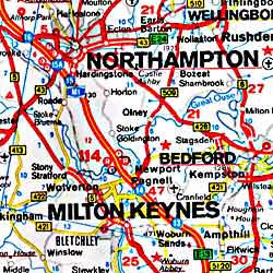 Great Britain and Ireland, Road and Tourist Map.