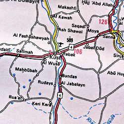 Middle East Road and Tourist Map.