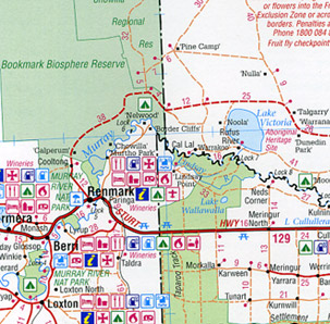 New South Wales, Outback, Regional Road and Tourist Map, Australia.