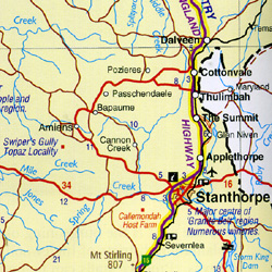 Queensland, South East, Regional Road and Tourist Map, Australia.