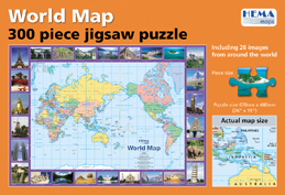 World Political Pacific Centered PUZZLE Map.