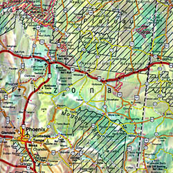 United States West Road and Tourist Map.