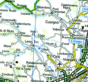 Alpine Countries Road and Shaded Relief Tourist Map.