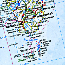 China and Mongolia, Road and Shaded Relief Tourist Map.