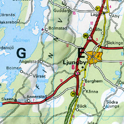 Denmark Road and Shaded Relief Tourist Map.