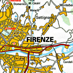 Italy North Road and Shaded Relief Tourist Map, with "Distoguide".