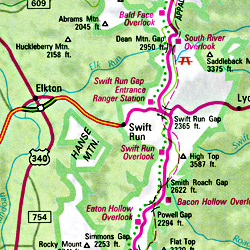 America, SOUTHEAST, Road and Tourist Map.