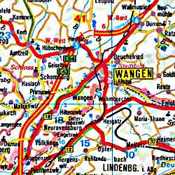 Switzerland Road and Shaded Relief Tourist Map.