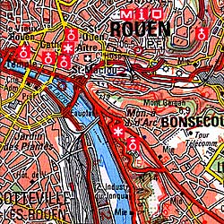 Le Havre and Rouen Section Map.