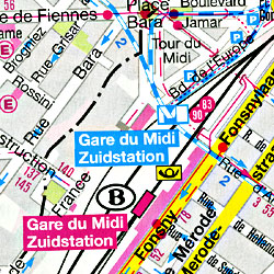 Belgium and Luxembourg, Road and Physical Travel Reference Map.