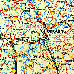 China Road and Physical Travel Reference Map.