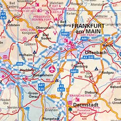 Germany Road and Physical Travel Reference Map.